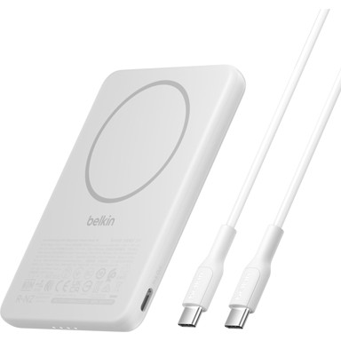 BELKIN Powerbank BoostCharge Slim 5000 mAh, MagSafe, 7.5W, bijeli