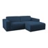 SCANDIC Tamno plava kutna garnitura od bouclé tkanine (s desnim kutom) Roxy, 228x98x73 cm