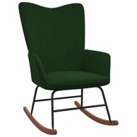 Stolica za ljuljanje tamnozelena baršunasta