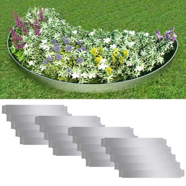 Set 20 savitljivih vrtnih ograda od pocinčanog čelika 100 x 15 cm