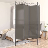 Sobna pregrada s 4 panela 60 x 200 cm od tkanine antracit