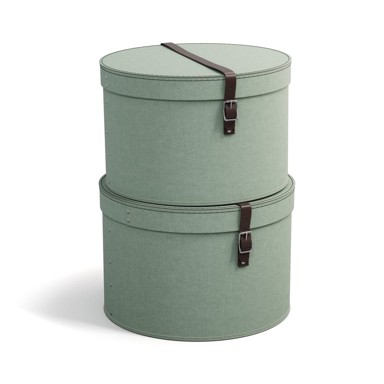 BIGSO Mentol zelene kartonske kutije za pohranu u setu 2 kom s poklopcem ø 37,5x25,5 cm Rut 