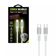 MAXMOBILE Kabel USB-C/USB-C UDC3029, bijeli, 100W, 5A, 1.2m