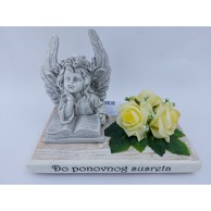 Cvjetni aranžman anđeo s knjigom Do ponovnog susreta 156AR