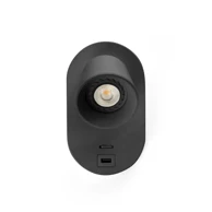 Zidna svjetiljka Corb, GU10 + USB-C, crna