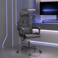 Okretna igraća stolica od umjetne kože, crna, bez oslonca za noge