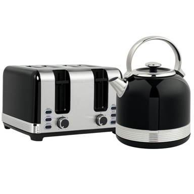 HOMESTAR Set kuhala za vodu i tostera, 1,7 L, crni