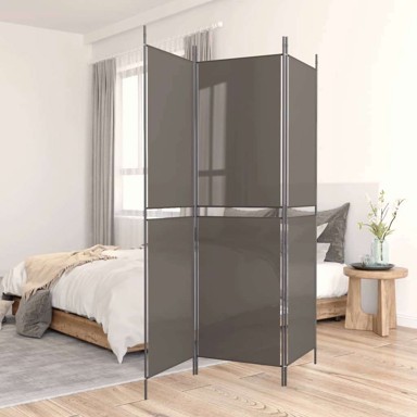 Paravan, sobna pregrada s 3 panela 150 x 220 cm, tkanina, antracit