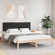 Krevetni okvir s tapiciranim uzglavljem 160 x 200 cm, crna