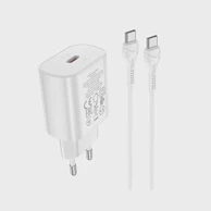 HOCO Punjač Jetta N22, Type C, PD, QC3.0, s Type C kabelom, 25W, bijeli