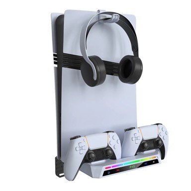 Zidna RGB stanica za punjenje i pohranu, kompatibilna s PS5/PS5 Pro/PS5 Slim