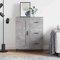 Komoda od konstruiranog drva, 69,5 x 34 x 90 cm, beton siva