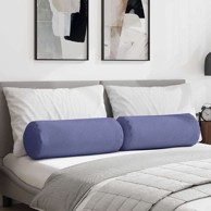 Valjkasti jastučići set 2 kom Ø25×70 cm tkanina, traper plavi