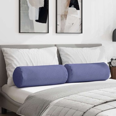 Valjkasti jastučići set 2 kom Ø25×70 cm tkanina, traper plavi