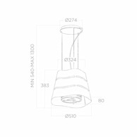 ELICA Viseća otočna napa WAVE UX IX/F/51