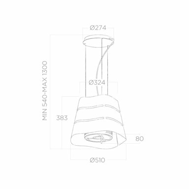 ELICA Viseća otočna napa WAVE UX IX/F/51