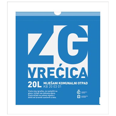 ZAGREBAČKI HOLDING Vrećica ZG za miješani komunalni otpad 20 L pk10