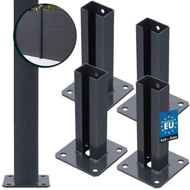 KOTARBAU Komplet podnožja za panelnu ogradu ZSY2831 set od 4 komada, 60x40 mm, antracit
