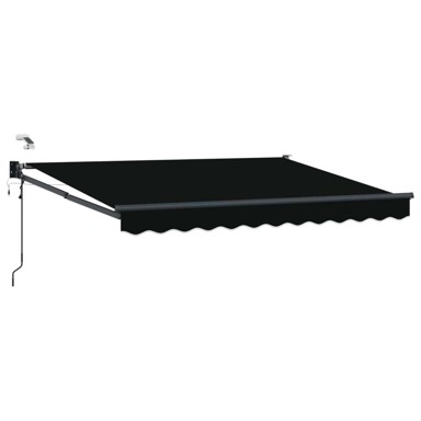 Električna retraktabilna tenda, 3 × 2,5 m, crna