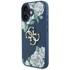 Guess Grained Roses Big 4G Logo maskica za iPhone 16, modra