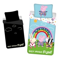 JERRY FABRICS Pamučna dječja posteljina sa svjetlećim efektom 140x200 cm Peppa Pig, plava 