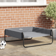 Povišeni krevet za pse L Oxford tkanina i čelik, svijetlo siva