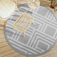 Vanjski tepih sivi Ø 160 cm PP