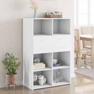 Visoka komoda bijela 80 x 42,5 x 124 cm konstruirano drvo