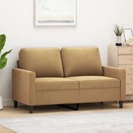 Dvosjed smeđi 120 cm baršunasti