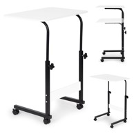 Stol za prijenosno računalo s kotačima, radni stol pričvršćen za sofu fotelju - bijeli