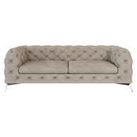 ROPEZ Sivo-bež baršunasti sofa 225 cm Chelsea, 225x100x75 cm