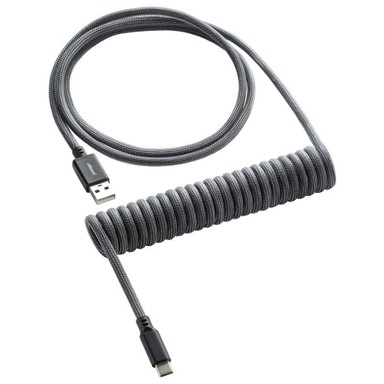 CABLEMOD Classic spiralni kabel za tipkovnicu, USB-C na USB Type A, Carbon Siva, 150 cm - CM-CKCA-CK-KC150KC-R
