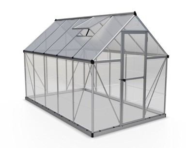PALRAM Hybrid 6x10 polikarbonatni staklenik, 185x306 cm, aluminij