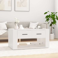 Stolić za kavu bijeli 80 x 50 x 40 cm od konstruiranog drva