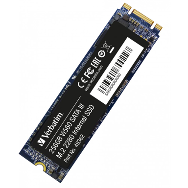 VERBATIM SSD Vi560 S3, 256 GB, M.2, SATA III, 3D NAND