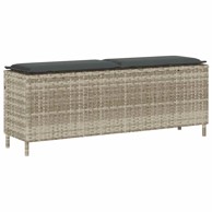 Vrtna klupa s jastukom 110 x 30 x 40,5 cm, poliratan, svjetlosiva