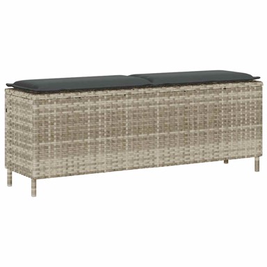 Vrtna klupa s jastukom 110 x 30 x 40,5 cm, poliratan, svjetlosiva
