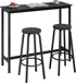 Set barskih stolova s ​​2 barske stolice 120 x 40 x 100 cm, crna