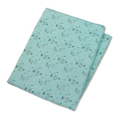 Prekrivač od muslina, medvjedić Ben, zeleni 