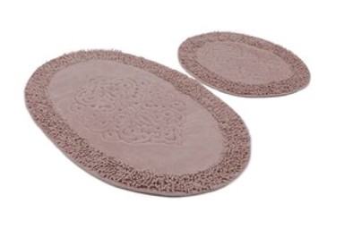 Kupaonski set tepiha Piante oval 50x60cm i 60x100cm, 2/1, rozi