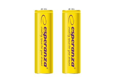 SLOMART Punjive baterije Esperanza AA Ni-MH 2000 mAh, 2 kom, žute