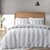 CATHERINE LANSFIELD Bijela/siva posteljina za bračni krevet/za produženi krevet 230x220 cm Cove Stripe