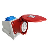 TP ELECTRIC Kombinirana zidna utičnica 32 A 5P CEE 400 V + Schuko 230 V IP44 s uzemljenjem