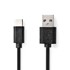NEDIS USB kabel USB 2 0 USB C muški USB A muški 60 W 480 Mbps niklani 3 00 m okrugli PVC crni kutija