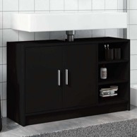 Ormarić za lavabo-umivaonik, 90 x 29 x 55 cm, konstruirano drvo, crna