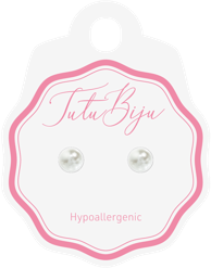 TUTU BIJU Naušnice Pearl 6.0 mm, white, TPE60C650