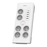 PHILIPS Zaštita od prenapona SPN7060WA/60, 2 m, 6 utičnica, bijela