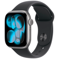 APPLE Watch Series 11 5G, 42mm, siva, crna silikonska narukvica, S/M