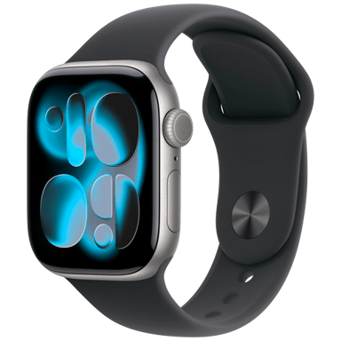 APPLE Watch Series 11 5G, 42mm, siva, crna silikonska narukvica, S/M
