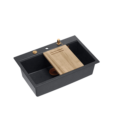 QUADRON Sudoper MARC WORKSTATION + nano PVD antracit/bakar s daljinskim upravljanjem